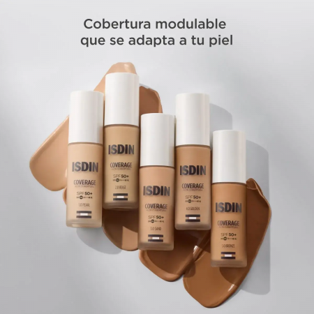 ISDIN COVERAGE ALTA COBERTURA BASE DE MAQUILLAJE SPF50+ COLOR 4.0 DORADO 30G