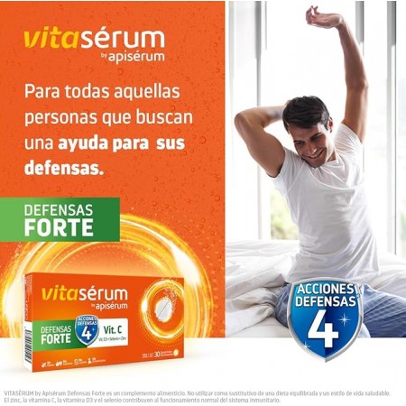 VITASERUM BY APISERUM DEFENSAS FORTE 30 COMPRIMIDOS EFERVESCENTES