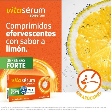 VITASERUM BY APISERUM DEFENSAS FORTE 30 COMPRIMIDOS EFERVESCENTES