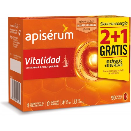 APISERUM VITALIDAD PACK 60 CAPSULAS + 30  DE REGALO