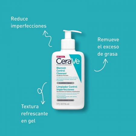 CERAVE BLEMISH CONTROL GEL LIMPIADOR ANTI IMPERFECCIONES 236 ML