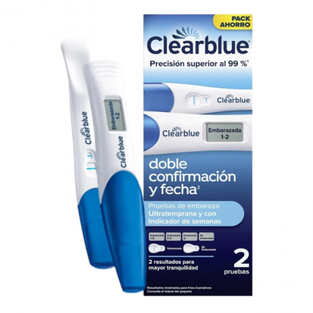 CLEARBLUE PACK TEST DE EMBARAZO ULTRATEMPRANA + TEST CON INDICADOR DIGITAL DE SEMANAS 2 PRUEBAS TEST