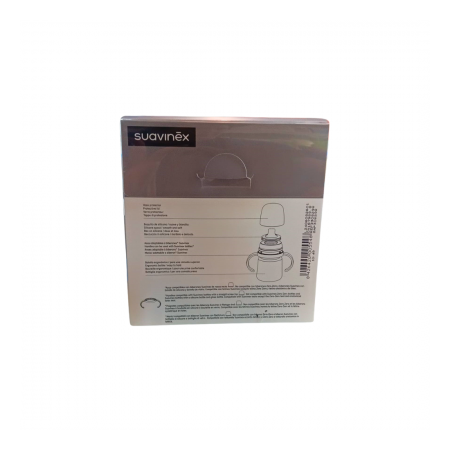 SUAVINEX BIBERON DE SILICONA ANTICOLICO Y ANTIDERRAME CON ASAS NIGHT&DAY +6MESES 150 ML