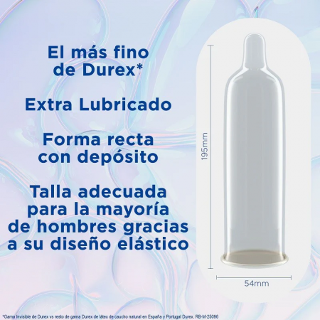 DUREX INVISIBLE EXTRA LUBRICADO 12 PRESERVATIVOS