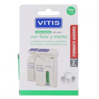 VITIS CINTA DENTAL DUPLO FLUOR Y MENTA 50 M X 2