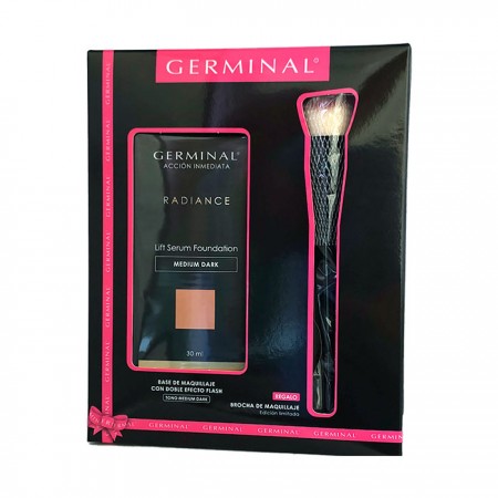 GERMINAL RADIANCE PACK LIFT SERUM FOUNDATION MEDIUM DARK 30ML + REGALO BROCHA DE MAQUILLAJE