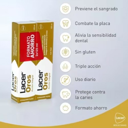 LACER OROS DUPLO PASTA DENTIFRICA 2 X 125 ML