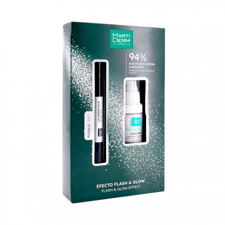 MARTIDERM COFRE FLASH SERUM 15 ML + REGALO PLATINUM LIP SUPREME BALSAMO LABIAL 4.5ML