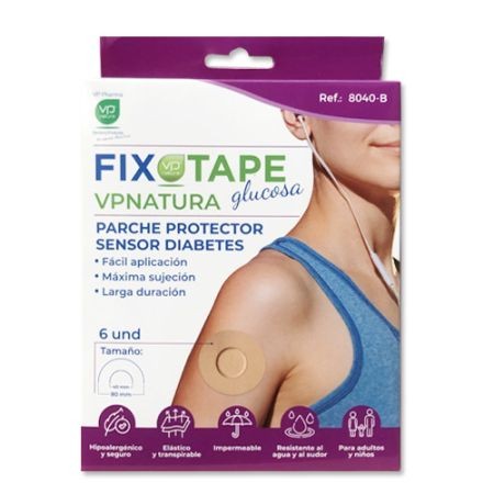 FIX TAPE GLUCOSA PARCHE PROTECTOR DEL SENSOR DIABETES GLUCOSA 6 PARCHES COLOR BEIGE