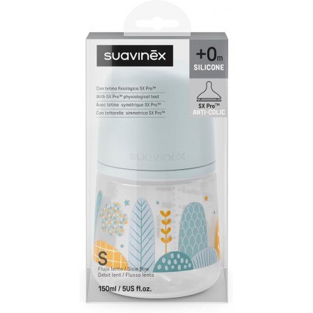 SUAVINEX BIBERON SXPRO TETINA DE SILICONA ANTI COLICO FLUJO S +0 MESES 150 ML