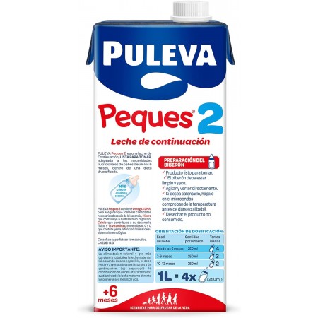 PULEVA PEQUES 2 LECHE DE CONTINUACION 6 BRIKS X 1L