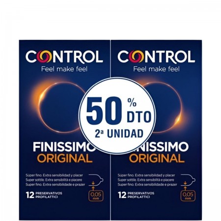 CONTROL FINISSIMO ORIGINAL DUPLO 2ªUD 50% 12 + 12 PRESERVATIVOS