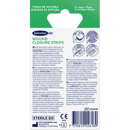 SALVELOX MED TIRAS DE SUTURA 8 TIRAS ESTERIL SURTIDO