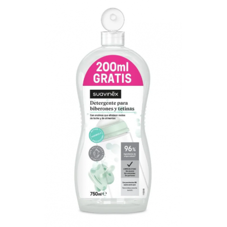 SUAVINEX DETERGENTE LIMPIADOR DE TETINAS Y BIBERONES 550 ML + 200 ML GRATIS