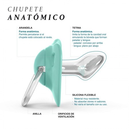SUAVINEX CHUPETE DE SILICONA SX PRO ANATOMICO CLASICO DE 0 A 6 MESES 2 CHUPETES