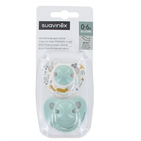 SUAVINEX CHUPETE DE SILICONA SX PRO ANATOMICO CLASICO DE 0 A 6 MESES 2 CHUPETES