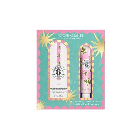 ROGER & GALLET SET AGUA PERFUMADA ROSE 30ML + CREMA MANOS ROSE 30ML