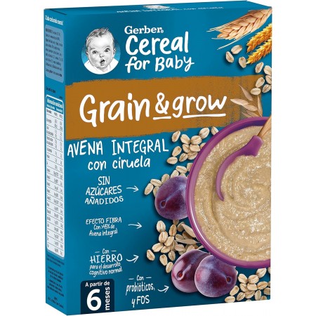 GERBER CEREALES AVENA INTEGRAL CON CIRUELA 250 G