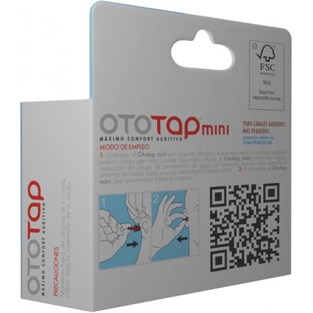 OTOTAP TAPONES DE OIDOS DE GOMA PARA CANALES AUDITIVOS PEQUEÑOS 2 UNIDADES