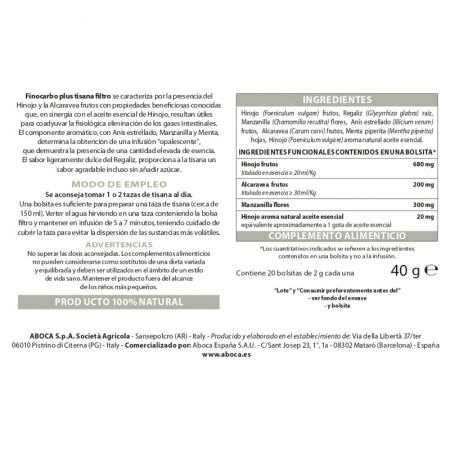 FINOCARBO PLUS TISANA 20 BOLSITAS INFUSION