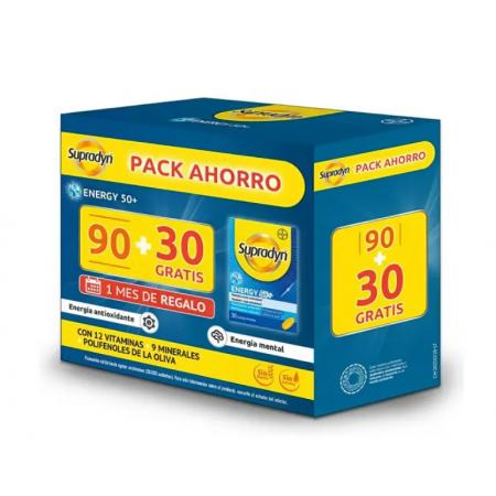 SUPRADYN ENERGY 50+ PACK AHORRO VITALIDAD Y ANTIOXIDANTES 90 COMPRIMIDOS + 30 GRATIS