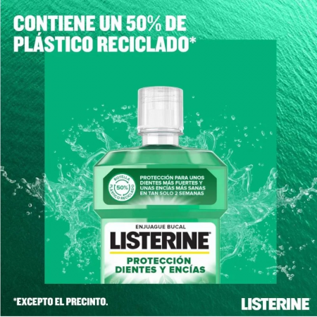 LISTERINE PROTECCION DIENTES Y ENCIAS SABOR MENTA +50% GRATIS ENJUAGUE BUCAL 750 ML