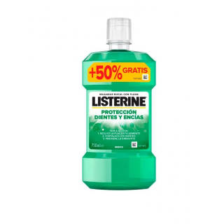 LISTERINE PROTECCION DIENTES Y ENCIAS SABOR MENTA +50% GRATIS ENJUAGUE BUCAL 750 ML