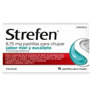 STREFEN 8,75 MG SABOR MIEL Y EUCALIPTO 16 PASTILLAS PARA CHUPAR