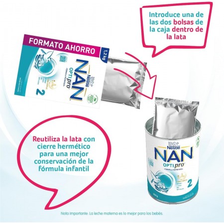 NAN OPTIPRO 2 LECHE DE CONTINUACION PACK AHORRO 1200 G