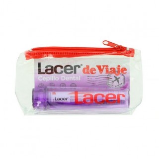 LACER SET DE VIAJE: CEPILLO DENTAL ADULTO COMPACTO + MINI PASTA DENTAL