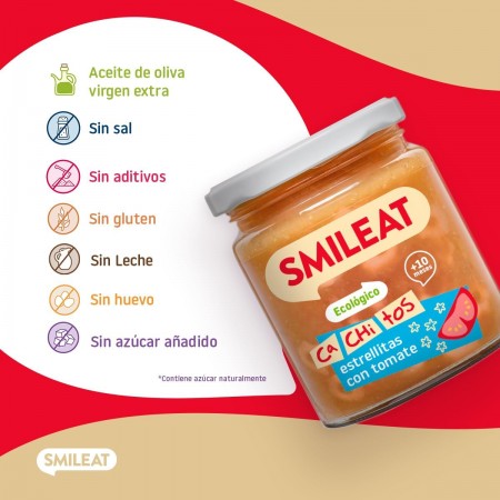 SMILEAT TARRITO CACHITOS ESTRELLITAS CON TOMATE 230G