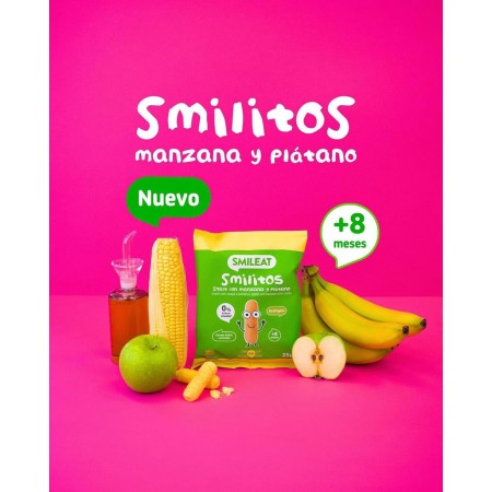 SMILITOS SNACK ECO SMILEAT CON MANZANA Y PLATANO BOLSA 25 G