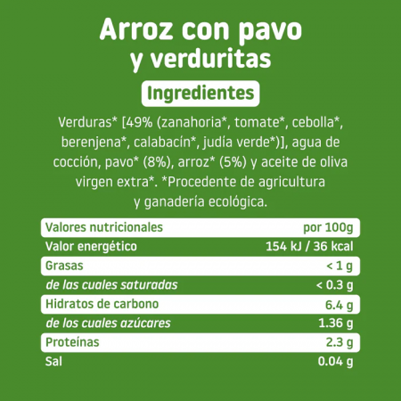 SMILEAT TARRITO CACHITOS DE ARROZ CON PAVO Y VERDURITAS 230 G