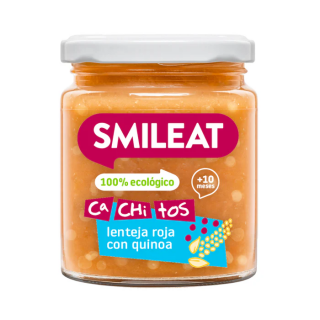 SMILEAT ECO TARRITO CACHITOS DE LENTEJA ROJA CON QUINOA 230G