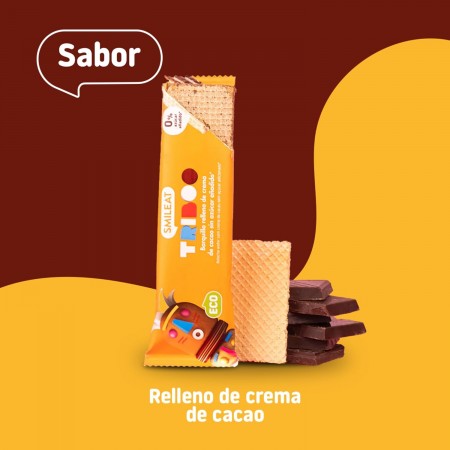 SMILEAT ECO TRIBOO BARQUILLO RELLENO DE CREMA DE CACAO 30 G