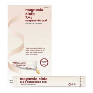 MAGNESIA CINFA 2.4 G 14 SOBRES SUSPENSION ORAL 12 ML