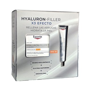 EUCERIN PACK HYALURON FILLER CREMA DE DIA FPS30 50ML + CONTORNO DE OJOS HYALURON FILLER SPF15 15ML