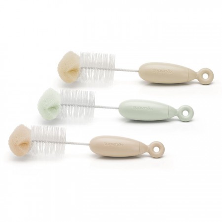 SUAVINEX CEPILLO LIMPIABIBERON DUO: CEPILLO LIMPIABIBERONES +  CEPILLO DE TETINAS
