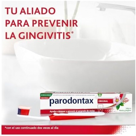 PARODONTAX ORIGINAL PACK 2+1 PASTA DENTAL SABOR MENTA Y JENGIBRE 150ML + 75 ML GRATIS