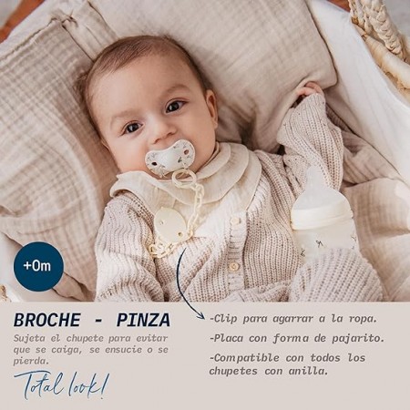 SUAVINEX BROCHE DE PINZA CON CADENA DECORADO +0 MESES