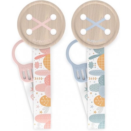 SUAVINEX BROCHE REDONDO DE MADERA CON CINTA REVERSIBLE 1 BROCHE