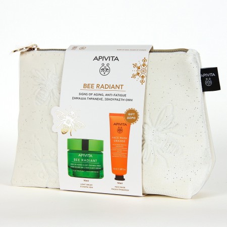 APIVITA COFRE NECESER BEE RADIANT CREMA LIGERA 50ML+REGALO MASCARILLA FACIAL ILUMINADORA ORANGE 50ML