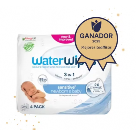 WATERWIPES BEBE 4 ENVASES 60 UNIDADES PACK ECONOMICO