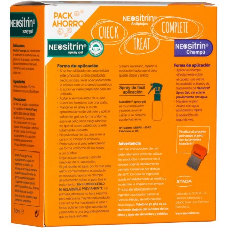 NEOSITRIN PACK ELIMINA SPRAY-GEL 60ML + PROTECT ACONDICIONADOR 100ML + REGALO CHAMPÚ Y LEBDRERA