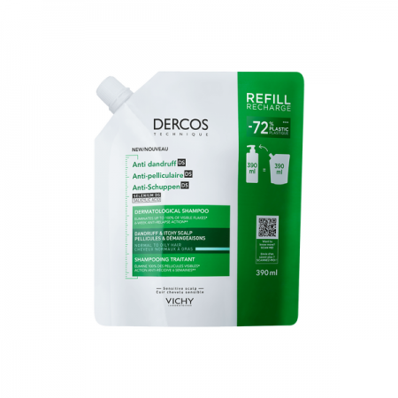 DERCOS CHAMPU ANTICASPA DS CABELLO NORMAL-GRASO ECO RECARGA 390 ML