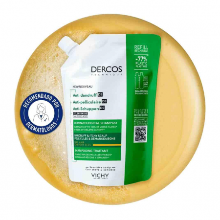 DERCOS CHAMPU ANTICASPA DS CABELLO SECO ECO RECARGA 390ML