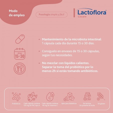 LACTOFLORA CISCARE 30 CAPSULAS