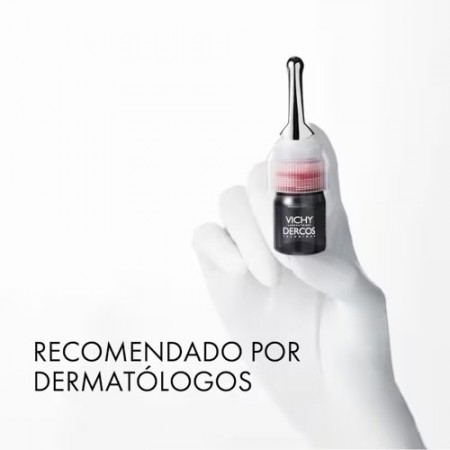 Ampolla con aplicador metálico de precisión del tratamiento anticaída masculino recomendado por dermatólogos Vichy Dercos