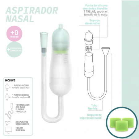 SUAVINEX ASPIRADOR NASAL DE SILICONA FLEXIBLE + 0 MESES