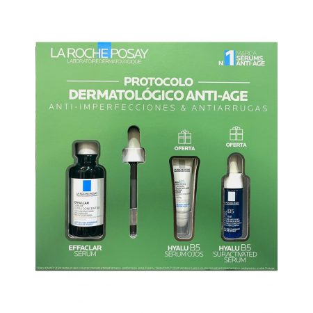 LA ROCHE POSAY PACK PROTOCOLO ANTI-IMPERFECCIONES EFFACLAR SERUM 30ML + HYALU B5 CONTORNO DE OJOS 5ML + HYALU B5 SERUM 10ML